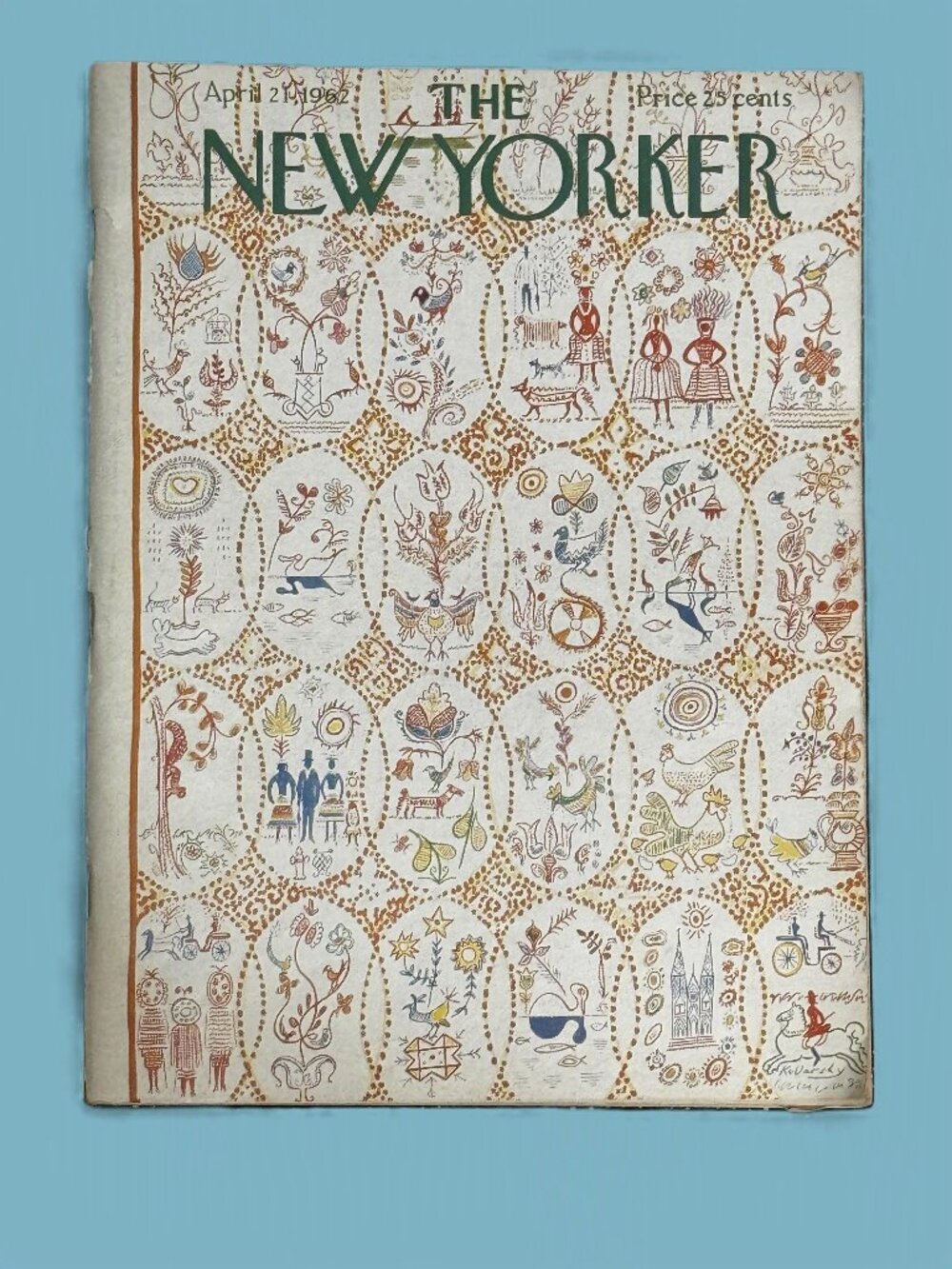 The New Yorker Magazine, April 21 1962, Vol. 038 No. 9, Kovarsky Cover, Vintage